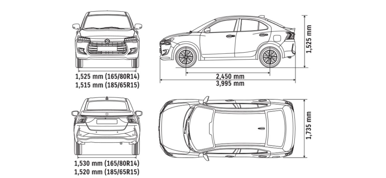 Dzire Dimensions